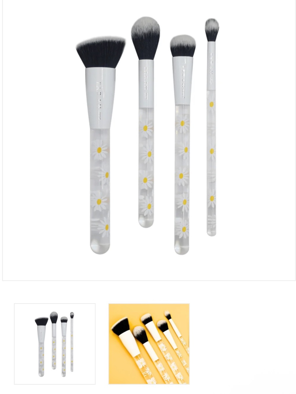 NIP F.A.R.A.H. Daisy 4pc Makeup Brush Set Complete Face